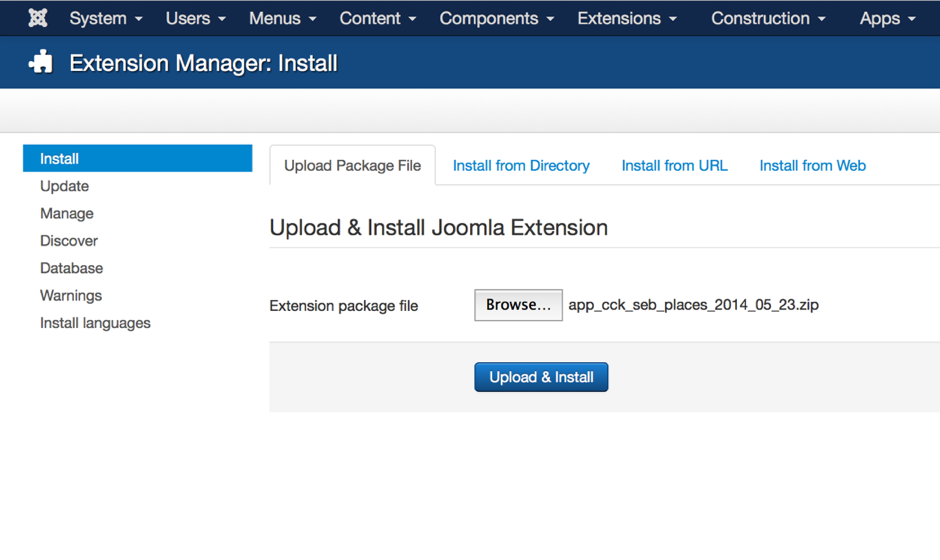 Install from Extension Manager