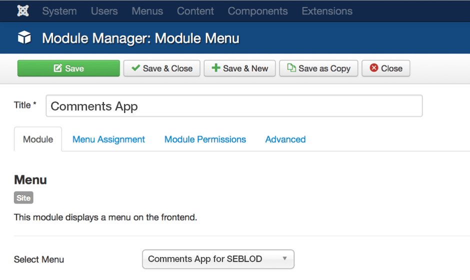 Create a Menu module